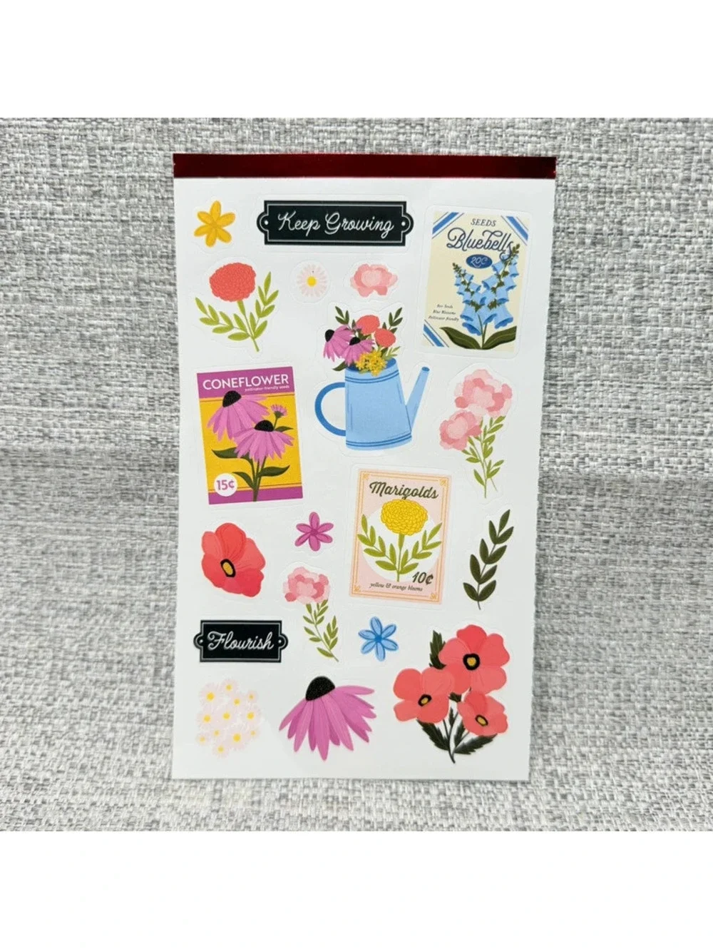 Sandy Lion Floral Garden Stickers 1 Sheet Flowers Seeds Scrapbooking Journaling